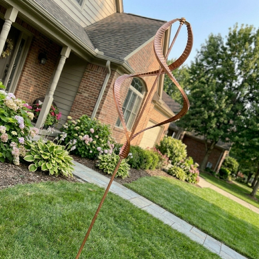 Copper Swirl Kinetic Garden Spinner