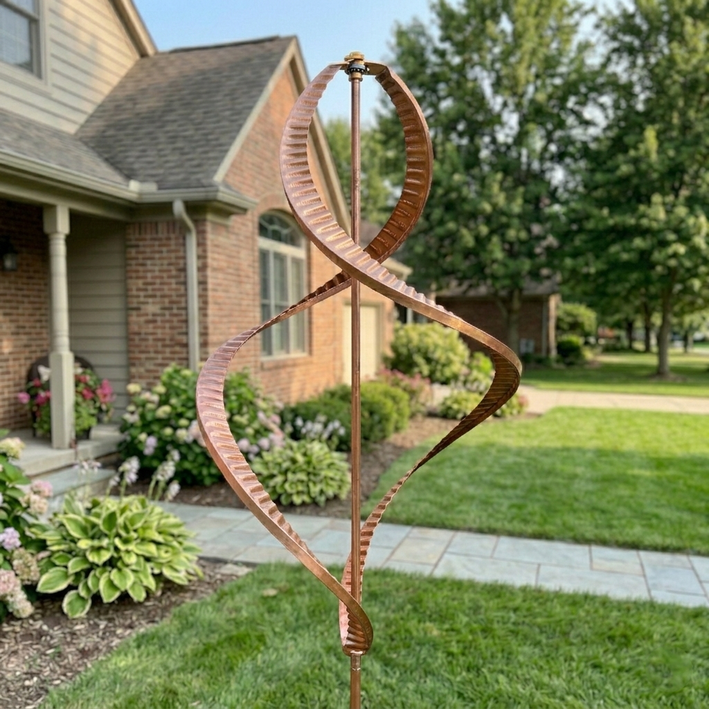 Copper Swirl Kinetic Garden Spinner