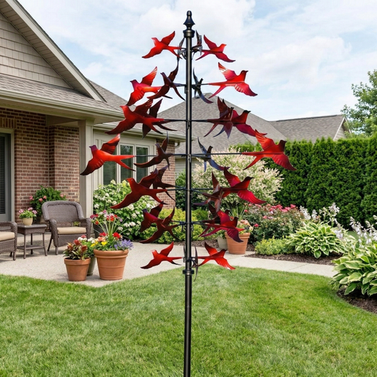 Crimson Flight Kinetic Garden Spinner