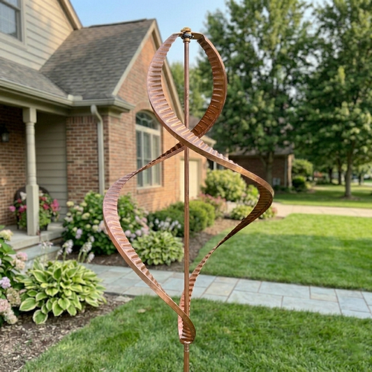 Copper Swirl Kinetic Garden Spinner