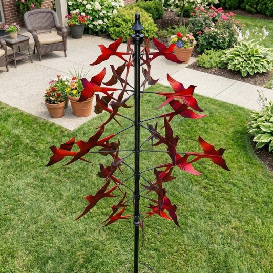 Crimson Flight Kinetic Garden Spinner