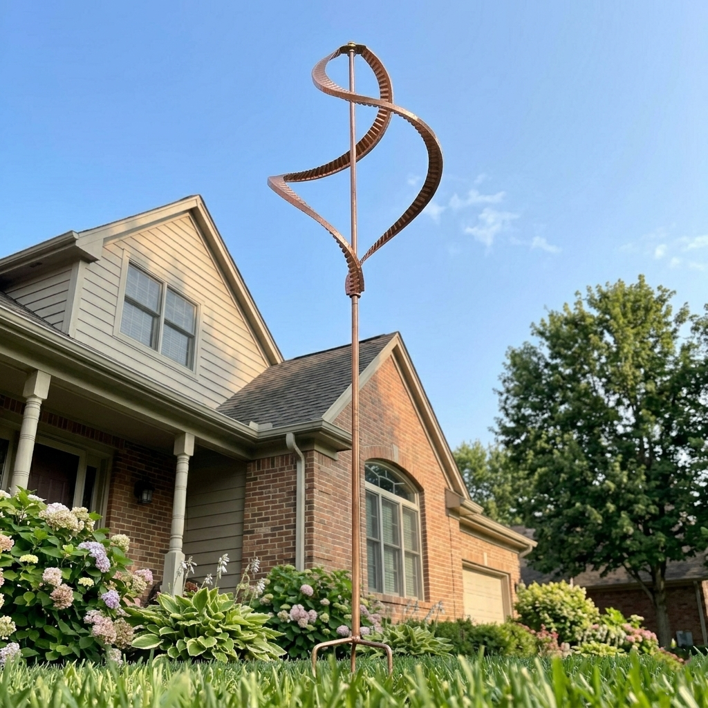 Copper Swirl Kinetic Garden Spinner
